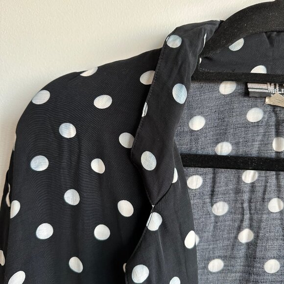 Vintage Black Polka Dot Blouse Cardigan - Picture 2 of 5